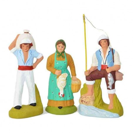 Fisherman statue for 9 cm kids nativity set