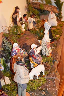 Christmas manger and figurines